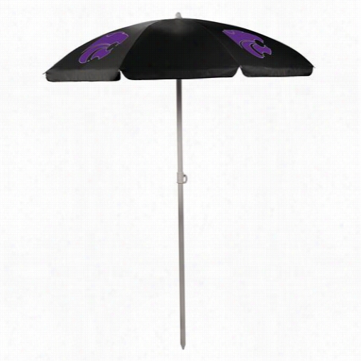 Picnic Time 822-00-179-254-0 Kansa State Uun Iversity Wildcats Digital Print Umbrella In Black