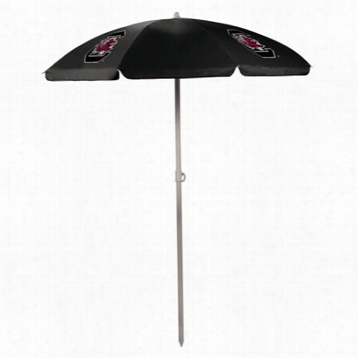 Picnic Time 822-00-179-5244-0 University Of South Carolina Gamecocks Digital Print Umbrella In Black