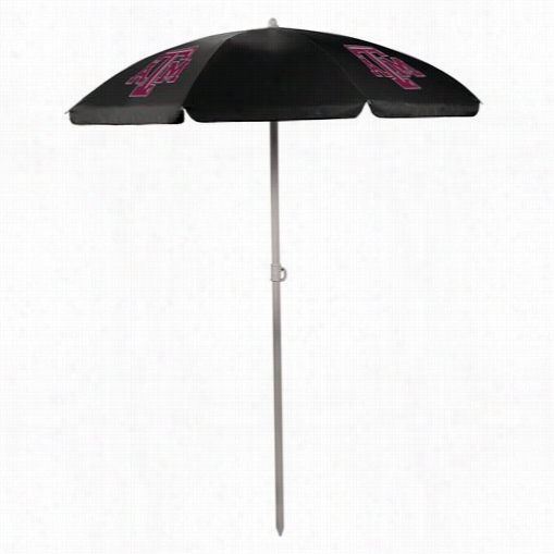 Picniic Tiime 822-00-179-564-0 Texas Aandm University Aggies Digital Print Umbrella In Black