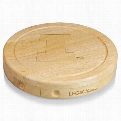 Picnic Time 878-0-505-213-0 Brie Cutting Board Innatural Wood With University Of Illinois Fighting Illini Engraved