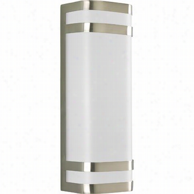 Progress Lighting P5806-09 Valera 2 Lighy Outddoor Wall Sconce In Brushed Nickel