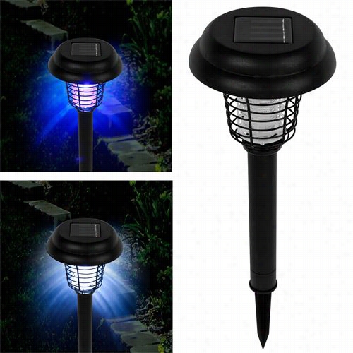 Modest Garden 82-6018- 3 Solar Bug Zapper Led  And Uv Light - Set Of 3