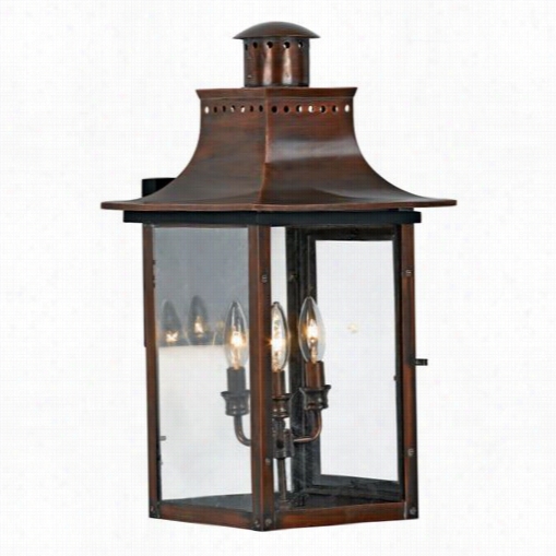 Quoizel Cm8412ac Chalmers 3 Light Outdoor Wall Sconce In Aged Copper