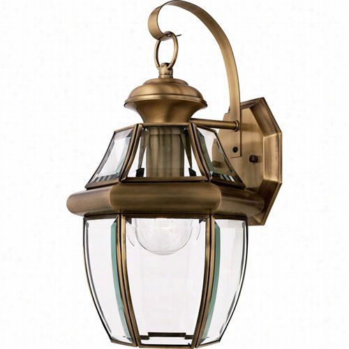 Quoizel Ny8316a Newbury 114"" 1 Candle Outdoor Wall Sconce In Antique Brass