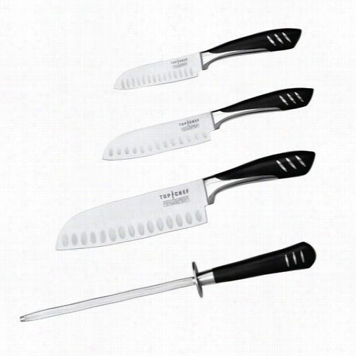 Top Chef 80-tc11 5 Pieces Santoku Stainless Setel Knife Place