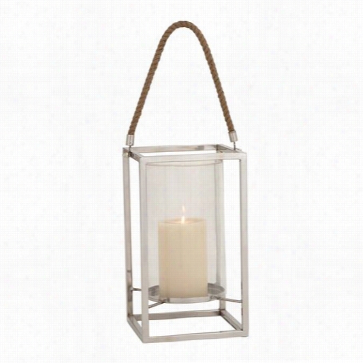 Woodl And Imports 23937 The Loveely Stainless Steel Glzss Lantern