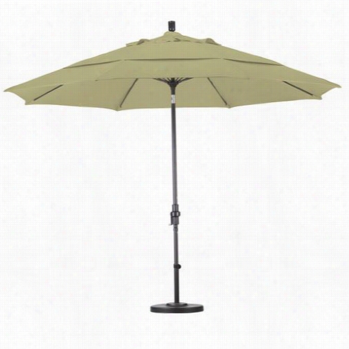 California Umbrellag Scuf118170 11' Fibe Rglass Collar Tilt Double Opening  Vend Umbrella In Matted White