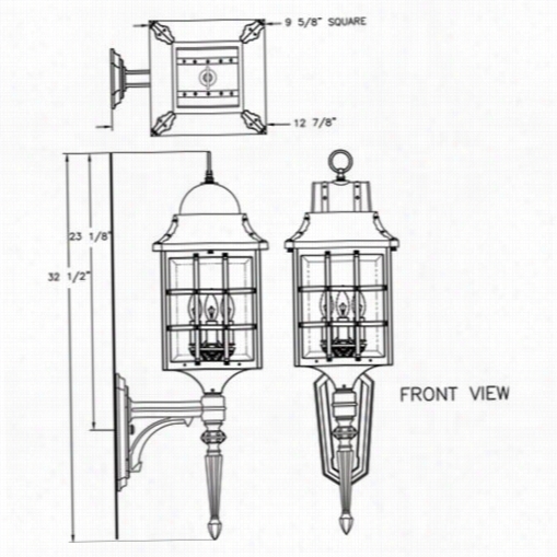 Hanover Lantern B8315  Large Revre 25w Per Socket 3 Light Outdooe Wall Light