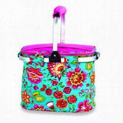 Picnic Plus Acm-148mt Shelby  Collapsible Thermal Fil Insulated Market Cooler Tote In Madeline Turquouise