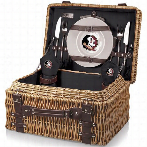 Picnic Time 208-40-179-174-0 Champion Florida Stat Eseminoles Digital Print Basket In Black