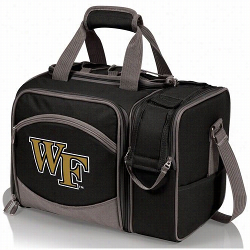 Picnic Time 508-23-175-614-0 Malibu Wake Forest University Demon Deacons Digittal Prit Tote In Black