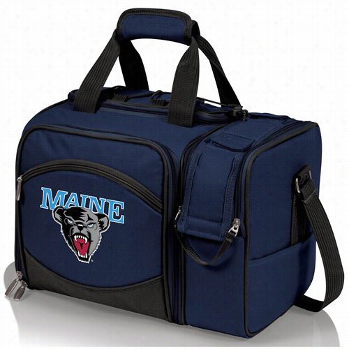 Picnic Time 508-23-915-804-0 Malibu University Of Maine Black Bears Idgital Rpint Tote In Navy