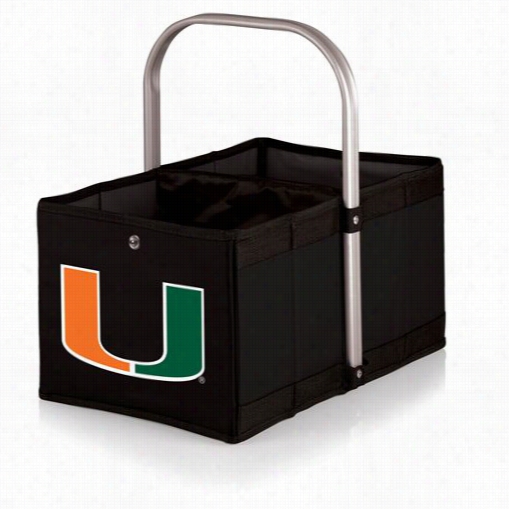 Picnic Time 546-00-179-324-0 Urban University Ov Miami Hurricanes Digitall Print Basket In Black