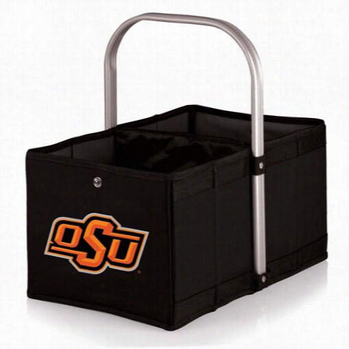 Picnic Time 546-00-179-464- Urban Oklahoma State Cowboys Dig Ital Print Basket In Black