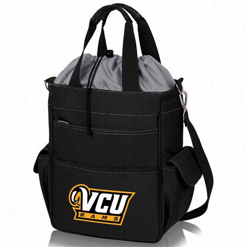 Picnic Time 614-00-175-954-0 Actifp Virginia Commonwealth Rams Digital Print Waterproof Tote In Black