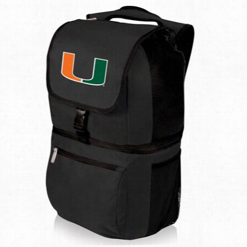 Picnic Time 634-00-175-324-0 Zuma University Of Miami Digigal Print B Ackpack In Bl Ack