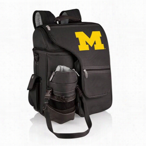 Picnic Time 641-00-715-342-0 Turismo University Of Michigan Wolverines Embroidered Bcakpack In Black