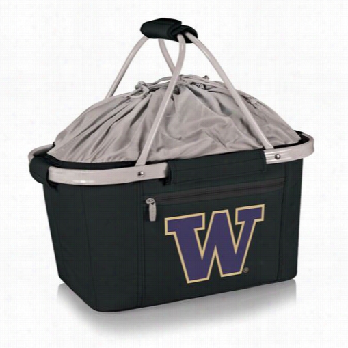 Picnic Time 645-00-175-624-0 Metro Seminary Of Learning  Of Washington Huskies Digital Print Basket In Black