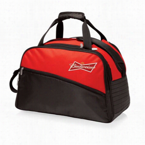 Pcnic Time 671-00-100-004-6 Stratus Cooler Duffel Bag In Red Ith Budweiser Digital Print