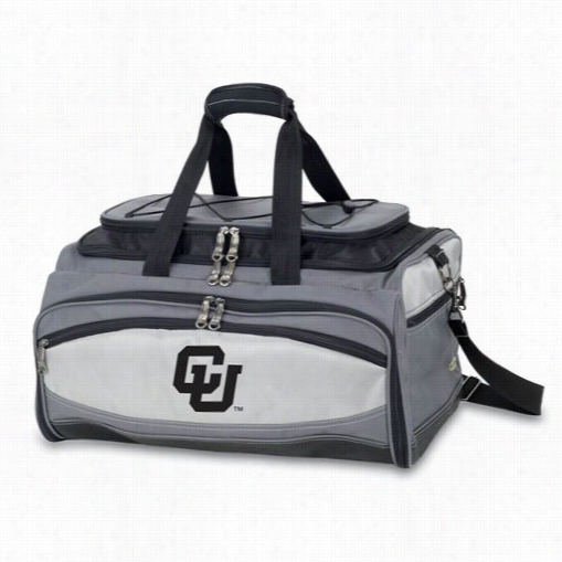 Picnic Life 750-00-175-122-0 Buccaneer University Of C Olorado Buffaloes Embroidered Cooler And Barbecue Set In Black