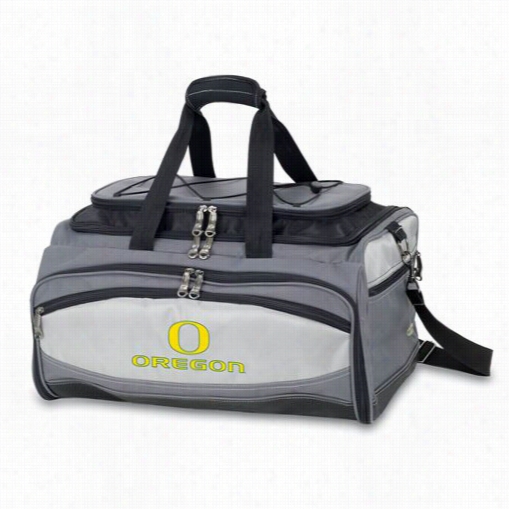 Picnic Time 750-00-15-474-0 Buccaneer Univr$iyt Of Oregon Ducks Digital Print Cooler And Barbecue Set In Black