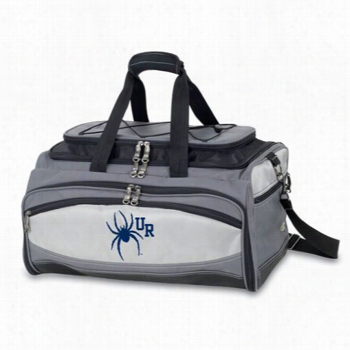 Picnic Tiime 750-00-175-722-0 Pirate Universityy Of Richmond Spiders Embroidered Coolet And Barbecue Set In Black