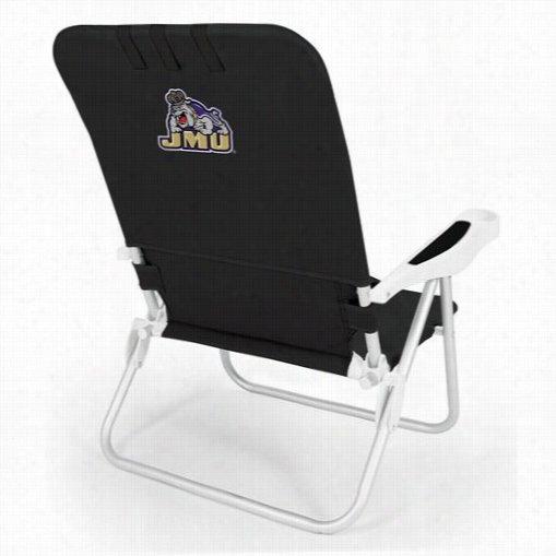 Picnic Time 790-00- 179-814-0 Monaco James Madison Universiity Dukes Digital Print Beach Chair In Black