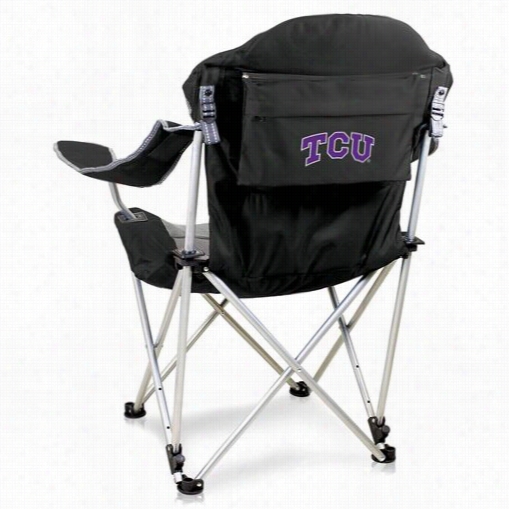 Picnic Time 803-00-175-844-0 Texas Christian University Digitalprint Reclining Camp Chair Ni Black