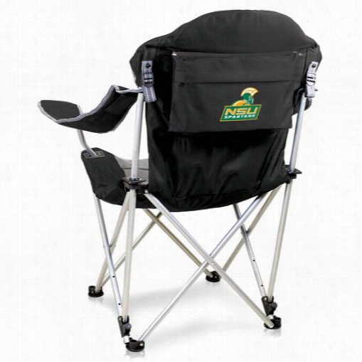 Picnic Time 803-00-175-974-0 Norfolk State University Digital Print Reclining Camp Chair In Black