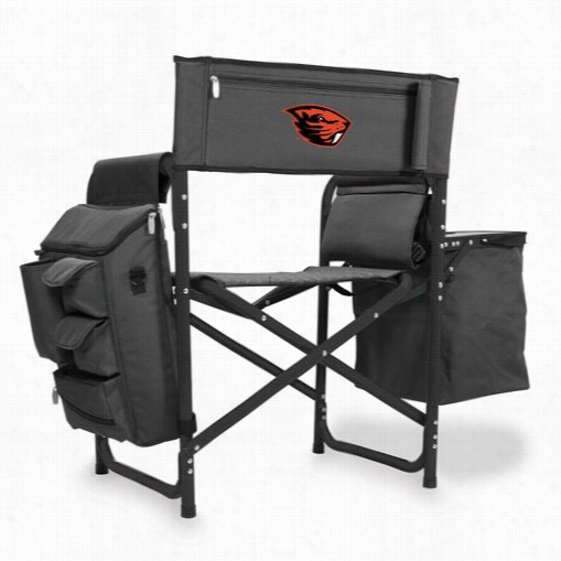 Picnic Time 807-00-679-484-0 Oregon State Beavers Diggital  Print Fuion Chair In Dark Grey/black