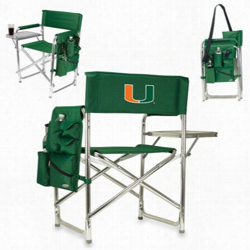 Picnic Time 809-00-121-324-0 U Od Miami Hurricanes Digital Spoorts Chair  In Huner Green