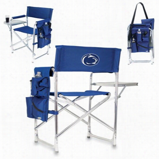 Picnic Time 809~00-138-494- 0 Penn State Nittany Lionns Digital Print Sports Chair In Navy