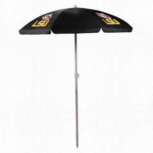 Picnic Time 8222-00-179-294-0 Louisiana S Tate Universigy Tigers Digital Print Umbrella In Black