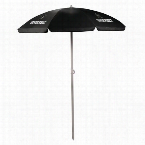 Picnic Time 82-200-179-584-0 Vanderbilt University Commkodores Digital Print Umbrella In Black