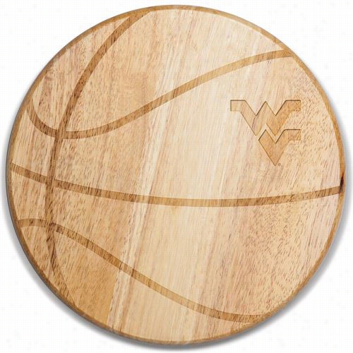 Picnic Time 840-00-505-833-0 Westvirginia University Mohntaineers Engraving Free Throw Cutting Board In Natural Wood