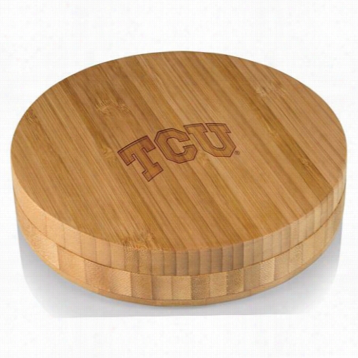 Pcnic Time 890-00- 506-843-0 Maestro Texas Christian University Horned Frogs Engraved Wine Tool Set In Natural Wood