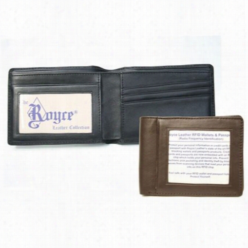 Royce Leather Rfid-007 Rfid Blocking Double Id Bifold Genuine Leather Wallet