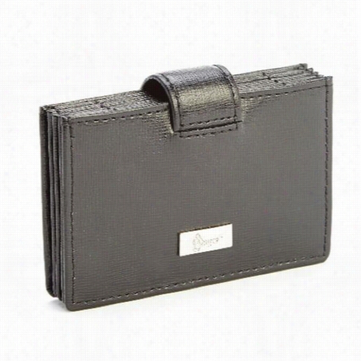 Royce Leather Rfid-419-black-2 Rfid Blocking Saffiano Leather Credit Card Organizer Wallet