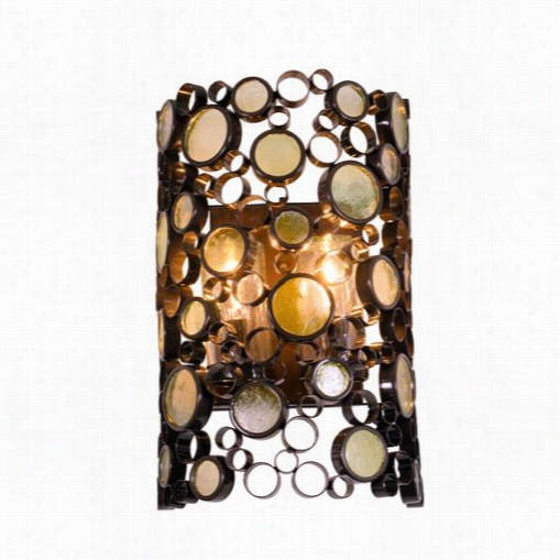 Varluz 703km02 Fascinatioon 2 Light Medium Outdoor Wal L Sconce In Glossy Bronze With Champagne Glass