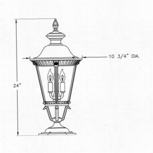 Hanover Lantern B53260 Small Stockhol M 25w Per Socket 3 Light Outdoor Pier Lamp