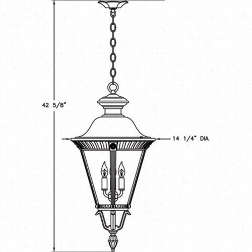 Hanover Lanern B53420 Msdium Stockholm 25w Per  Socket 4 Light Outdoor Hanging Lantern