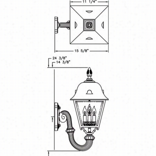 Hanover Lantern B57fsm Large Jeffe Rson 25w Per Socket 4 Light Exterior Wall Lgiht