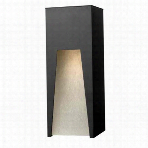 Hinkley Lighting 1644sk Kube Large 1 Light Outdoor Wall Sconce In Stin Balck With Clear Etched Orgnic Rain Glass