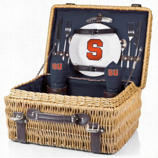 Picnic Time 208-40-138-544-0 Champion Sracuse Universitg Orange Digital Print Basket In Navy