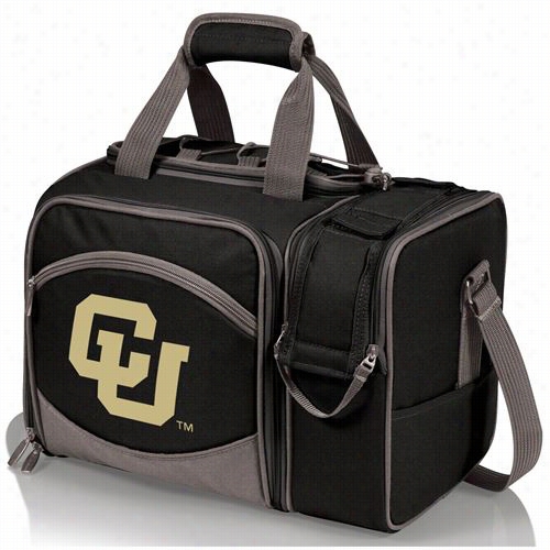 Picnic Time 508-23-175-122-0 Malibu Univerrsity Of Colorado Buffaloes Embroidered Tote In Black