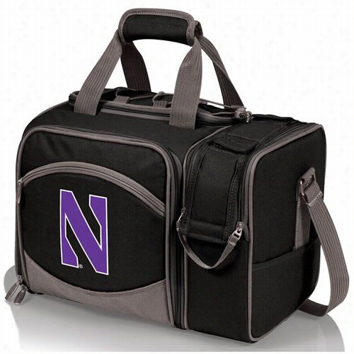 Picnic Time 508-23-175-434-0 Malibu Northwestern University Wildcats Digital Print Tote In Blakc