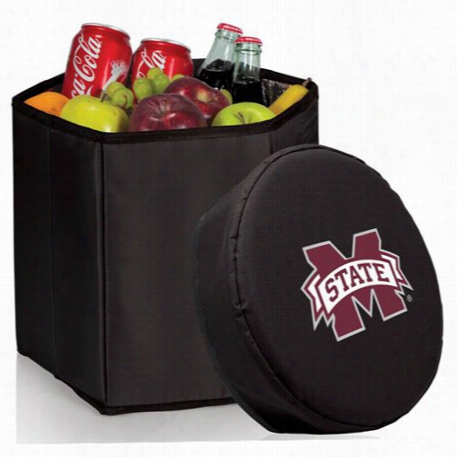 Picnic Time 5596-00-179-384-0 Mississippi Sgate Bulldogs Digital Print Bongo Cooler And Seat In Black