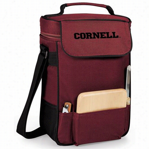 Picnic Allotted Period 623-04-l18-682-0 Corndll University Bears/bigreed Embroidered Duet Wine Nad Cheese Tote N Burgundy