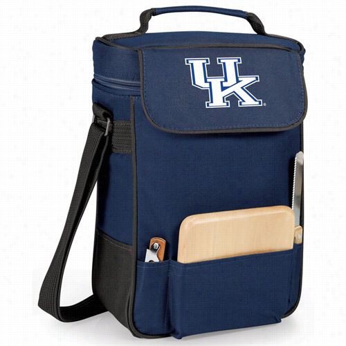 Picnic Time 623-04-138-264-0 University Of Kentucky Wildcats Digital Print Duet Wine And Cyeese Tote In Navy