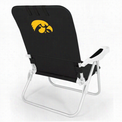 Picic Time 790-00-179-224-0 Monaco University Of Iowa Hawkeyes Diigital Print Beach Chair In Black